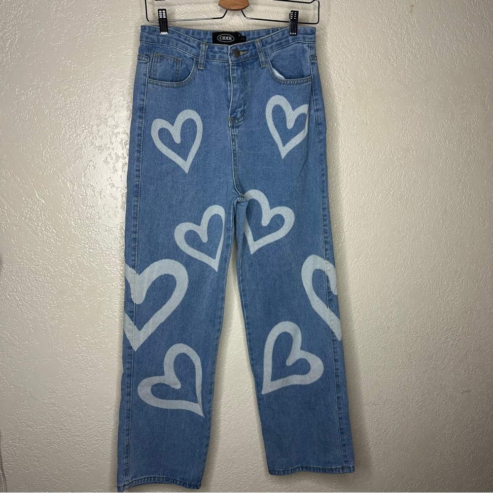 Cider Denim High Rise Heartthrob Straight Leg Jeans size S